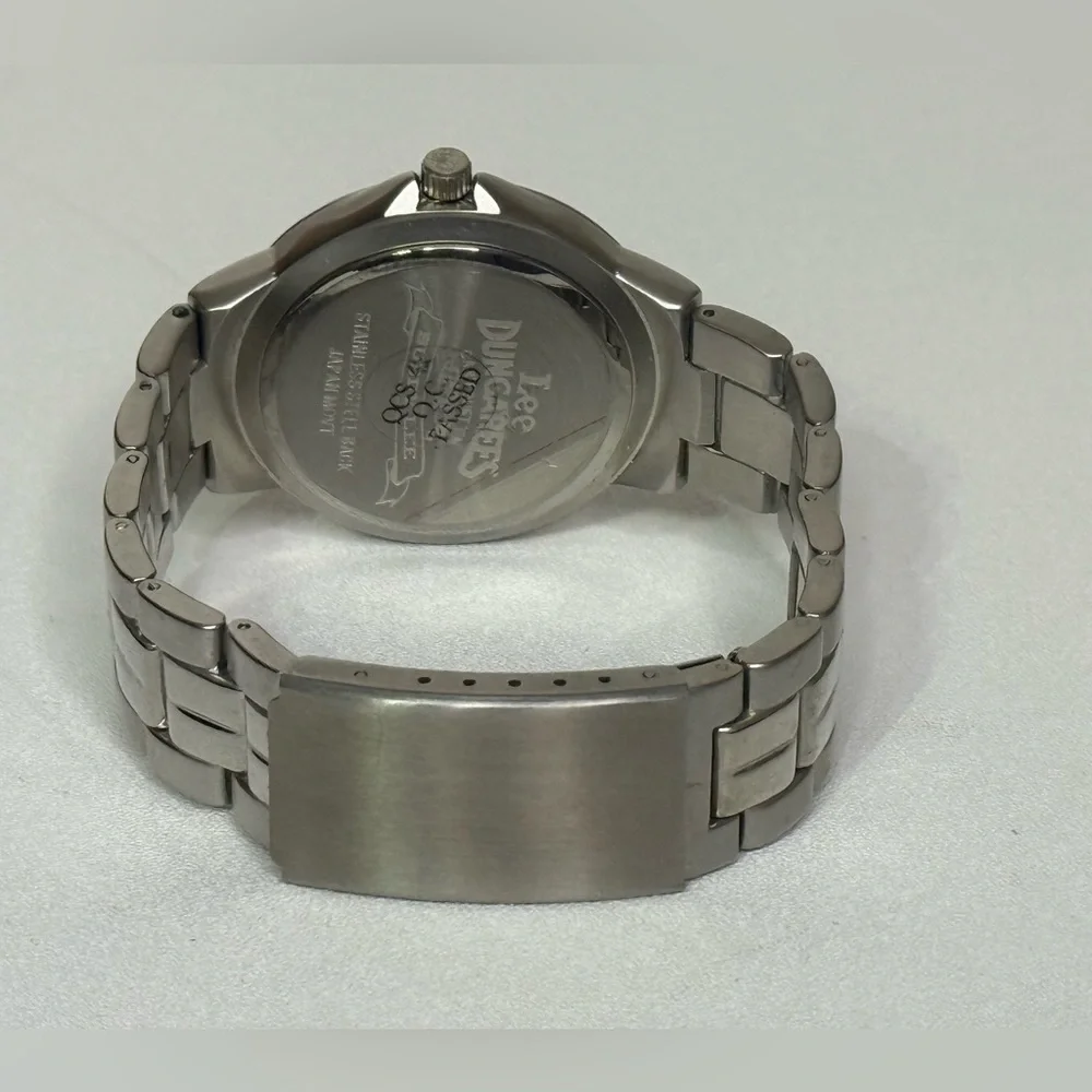 Vintage Lee‎ Dungarees Men's Silver Wristwatch Patriotic Face